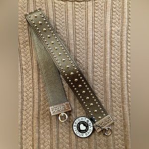 Brighton Your Bag Leather Rockstar Strap in Pewter #3